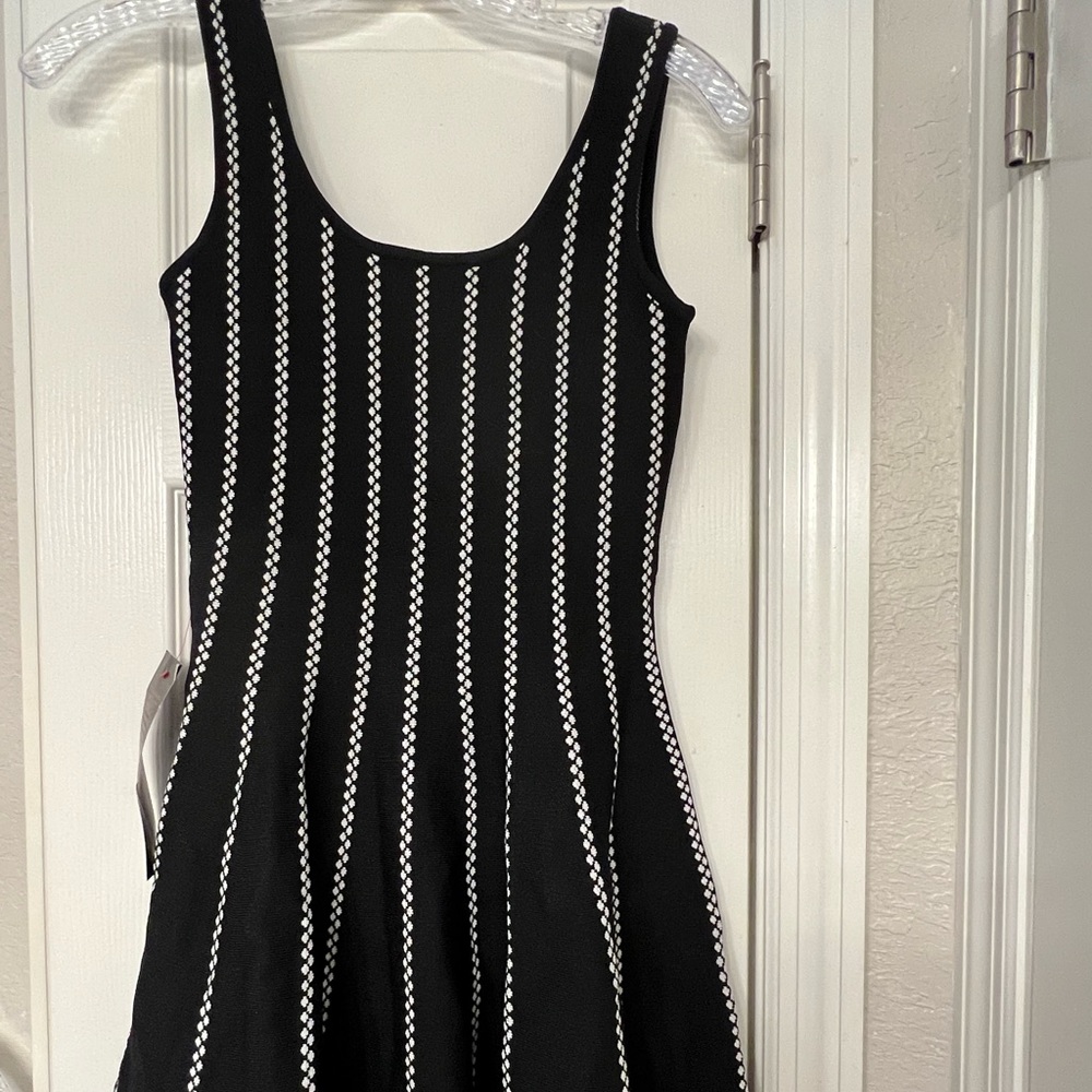 Bebe brand new with tags adorable knit black and white sleeveless dress